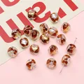 Amber square glass beads with gold foil inclusions for DIY jewelry making - Square Candy 10x12mm (1 Piece/Pack) / Brown