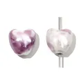 Japanese style heart shaped purple marble glaze ceramic bead for DIY bracelet making - 10x10mm (5 Pieces/Pack) / Purple