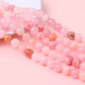 Perline in quarzo fragola rosa naturale con trama ghiaccio per gioielli fai da te - Stile Grande Chiaro