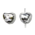 Ceramic heart bead with white base and dark brown ink splatter pattern for DIY jewelry - 10x10mm (5 Pieces/Pack) / Black