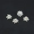 Silver lotus flower bead caps for DIY jewelry making and handmade hairpins accessory - 3-Layer Multi-petal Bead Cap Electroplated Silver