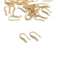Ganchos para pendientes en U chapados en oro 14K con textura para joyería DIY - Gancho de Pendiente Texturizado 8x18mm / Dorado