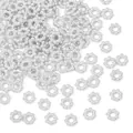 Silver flower spacer beads in plated alloy for DIY jewelry and bracelets making - 4mm Diameter (200 Pcs/Pack) / Silver