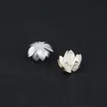 Silver lotus flower bead caps and tassel pendants for DIY jewelry and hair accessories - 3-Layer Lotus Bead Cap Electroplated Silver