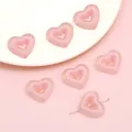 Herzförmige Acrylperlen mit rosa Farbverlauf für DIY-Schmuck und Armbänder - 5 Stück/Packung (23x20mm) / Rosa