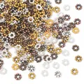 Alloy flower spacer beads in gold, silver, bronze and copper for DIY jewelry making - 6 Colors Mixed