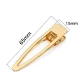 Gepolijste 14K vergulde eendenbek haarclip van 65mm met antislip tanden - Holle Eendenbek Clip 65mm / 1 Stuk