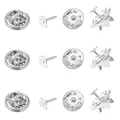 Silver butterfly clutch tie tack pins set for DIY brooches and badges hardware - Bag / White K/Silver