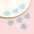 Transparent light blue heart-shaped acrylic beads for DIY jewelry making and crafts - Sky Blue
