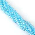 Light blue faceted cube glass crystal beads for DIY jewelry making and necklace crafts - Lake Blue AB