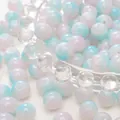 Blue and purple gradient glass beads for DIY jewelry making in a glass bowl - 8mm (Aperture Approx 1mm, 30 Pieces/Pack) / Pink and Blue Color Block