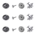 Silver metal butterfly clutch pin set for DIY brooch and lapel accessories - Bag / Gun Black