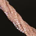 Strands of 2-8mm champagne peach glass square crystal beads for DIY jewelry making - Light Pink AB