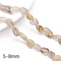 Natural 5-8mm golden rutilated quartz irregular loose beads for DIY jewelry making - Rutilated Quartz Gold