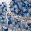 8-10mm gradient blue and pink floral glass beads for DIY bracelet and jewelry making - 8mm (Aperture Approx 1mm, 30 Pieces/Pack) / Peacock Blue Pink Mix