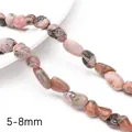 5-8mm natural pink rhodonite stone chips irregular beads for DIY jewelry making - Rhodochrosite