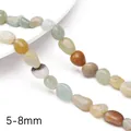 Natural 5-8mm irregular tumbled stone beads in earth tones for DIY jewelry making - Amazonite