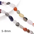 5-8mm multi-color irregular natural stone pebble beads for DIY jewelry making - Gemstone