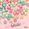 Bastelset 6mm Acrylperlen in Pastell-Macaron-Farben für handgefertigten Schmuck - 6mm Perle / 200er-Pack / Zufällige Mischfarben