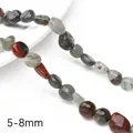 Natural 5-8mm irregular Indian agate beads with polished finish for DIY jewelry - African Blood Stone