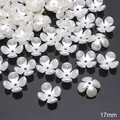 Perles de fleurs en ABS blanc 17mm pour la fabrication de bijoux DIY - Fleur à quatre pétales (#12)
