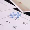 Light blue 6mm square crystal glass faceted spacer beads for DIY jewelry making - 20Pcs/Pack / Light Blue