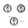Silver vintage 25mm Queen Elizabeth alloy coin pendant for DIY jewelry making - Diameter 25mm (Hole Size approx. 3mm) / Antique Silver