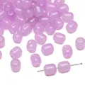 DIY translucent lavender glass beads 8x10mm with center hole for handmade jewelry - 20Pcs/Pack / Lilac Purple