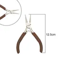 Brown handle round nose pliers for jewelry making and wire wrapping DIY, 12.5cm size - Long Round Nose Pliers / Coffee