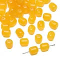 Perles ovales en verre jaune brillant 8x10mm pour accessoires de bijoux DIY - 20 Pcs/Pack / Jaune Foncé