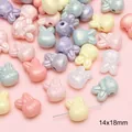 Perles lapin en acrylique 14x18mm aux tons pastels nacrés pour création de bijoux - Lapin 14x18mm