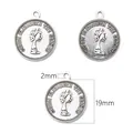 Silver alloy Elizabeth II coin pendant charm with 19mm diameter for DIY jewelry making - Diameter 19mm (Hole Size approx. 2mm) / Antique Silver