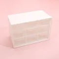 White minimalist 9-drawer storage box with clear pull-out compartments for jewelry - Nine Grid Drawer Style (PBB051) / White / 18x9.8x12cm