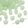 Polished light green oval glass jade-like beads for DIY jewelry bracelet making - 20Pcs/Pack / Light Green
