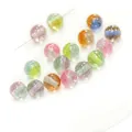 DIY jewelry colorful resin beads with sparkling glitter for bracelets and necklaces - 10mm (1.5mm Hole) 20 Pieces/Pack / Random Mixed Colors