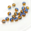 Blue and brown gradient resin beads with fine glitter for DIY jewelry making - Royal Blue and Orange