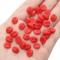 Matte red acrylic pig nose beads for DIY plush toys and handmade accessories - Pig Nose Shape / 9x8mm 20 Pieces/Pack / Red