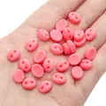Pink oval acrylic pig nose beads with double holes for DIY jewelry making - Pig Nose Shape / 9x8mm 20 Pieces/Pack / Deep Pink