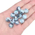 Blue sky and white clouds resin sphere pendants with metal rings held in hand - Round Bead - Blue Sky White Clouds / 12mm (1 Piece/Pack) / Blue