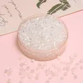 Ab aurora faceted 4mm crystal glass beads in a round clear box for DIY jewelry making - 4mm (10g/Pack, Approx. 135 Pieces) / Clear Iridescent
