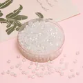 White 4mm faceted iridescent crystal glass beads for DIY jewelry making loose beads - 4mm (10g/Pack, Approx. 135 Pieces) / White