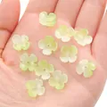 Hellgrüne 12mm Glas-Blumenperlen in der Hand für DIY Schmuckherstellung Zubehör - 12mm (10 Stück/Packung) / Frisches Grün
