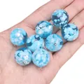 Spherical resin sky pendants with white clouds and silver loops for DIY jewelry making - Round Bead - Blue Sky White Clouds / 20mm (1 Piece/Pack) / Blue