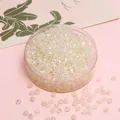 4mm faceted iridescent white crystal glass beads for DIY jewelry in a clear round box - 4mm (10g/Pack, Approx. 135 Pieces) / Beige