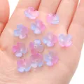 Rosablau verlaufende 12mm vierblättrige Blumenperlen für handgefertigten DIY-Schmuck - 12mm (10 Stück/Packung) / Traumhaftes Blau-Violett