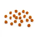 Packung mit 20 handgefertigten orangefarbenen Nylon-Ananasknoten für DIY-Armbänder - AD ca. 6mm, ID ca. 3-4mm, 10 Stück/Packung / Erdgelb