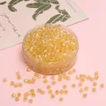 4mm faceted pale yellow crystal glass beads in a clear box for DIY jewelry making - Gold