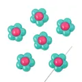 DIY acrylic flower beads in blue and pink finish for handmade jewelry making - Sunflower / 20 Pieces/Pack (16mm) / Green