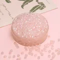 Light pink faceted crystal glass beads in a container for DIY jewelry making - Light Pink
