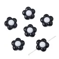 DIY black acrylic flower beads with white center for handmade jewelry crafts - Sunflower / 20 Pieces/Pack (16mm) / Black